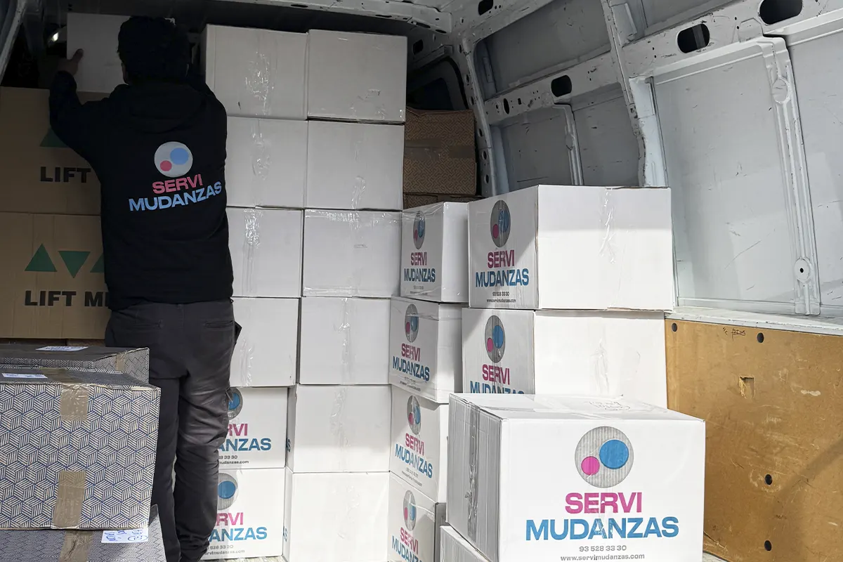 Carga de cajas en furgoneta